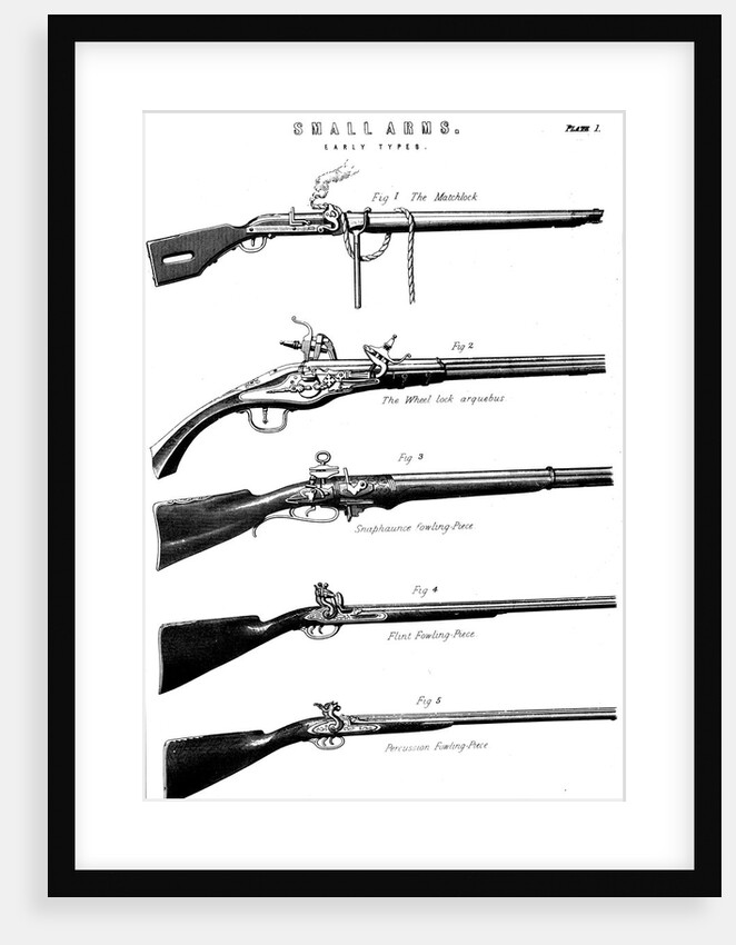 Examples of various gun firing mechanisms, c1880 by Unknown
