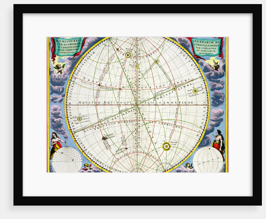 Map charting the movement of the Earth and Planets, 1660-1661 by Andreas Cellarius
