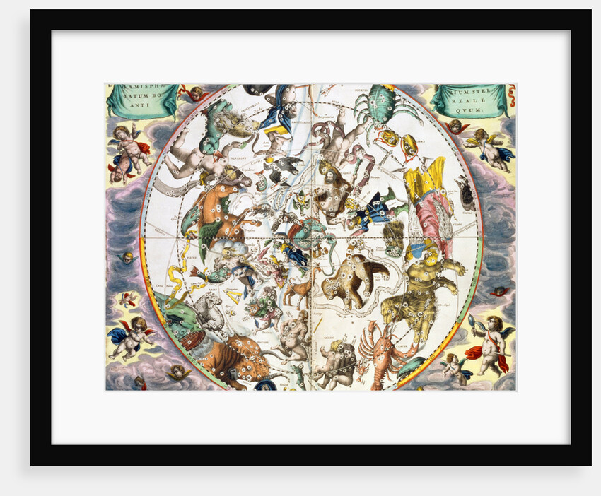 Celestial planisphere showing the signs of the zodiac, 1660-1661 by Andreas Cellarius