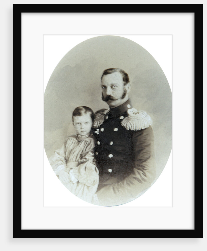 Tsar Alexander II and his daughter Grand Duchess Maria Alexandrovna, late 1850s by Andrei Deniere