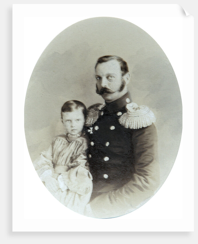 Tsar Alexander II and his daughter Grand Duchess Maria Alexandrovna, late 1850s by Andrei Deniere