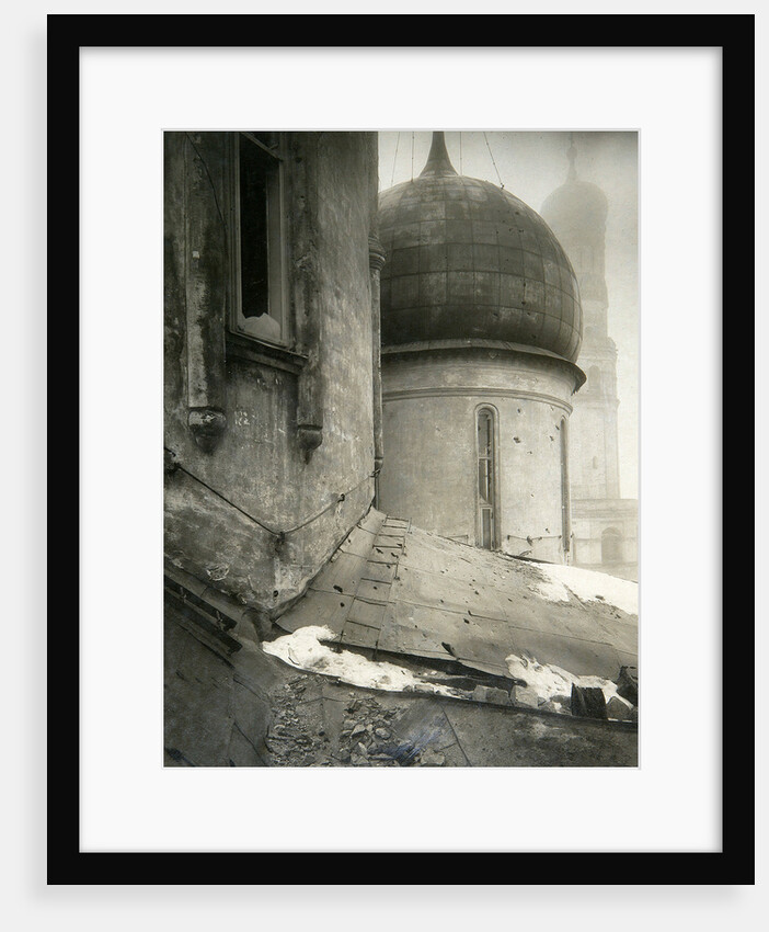 The Cathedral of the Dormition in the Moscow Kremlin after shelling in November 1917 by Pyotr Petrovich Pavlov