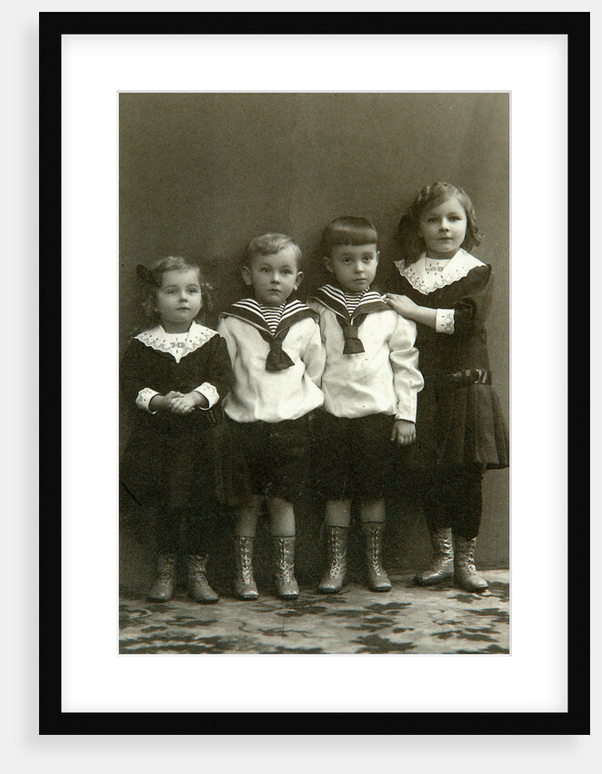 Portrait of four children, 1910s by Georgi Vasilievich Trunov