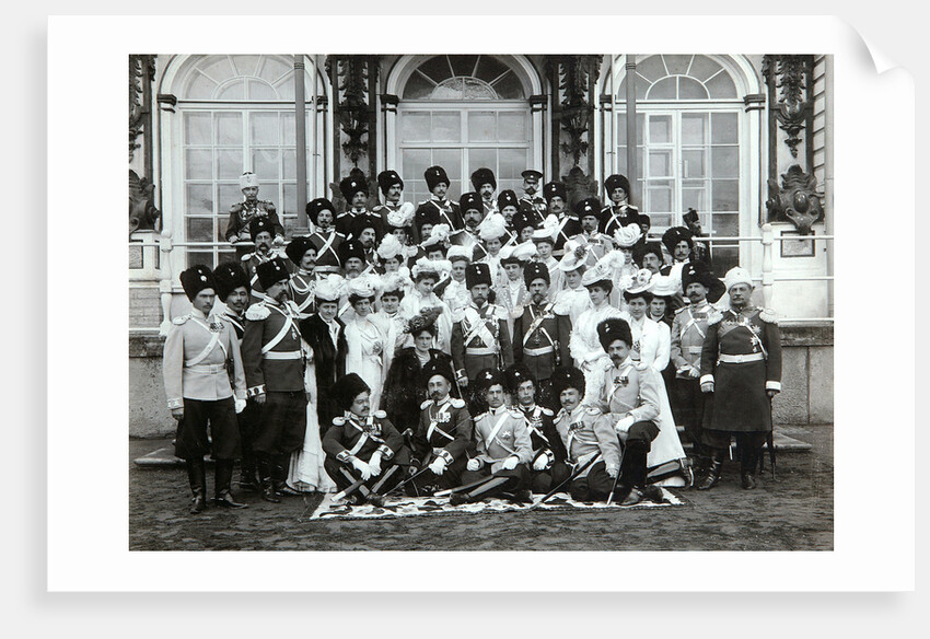 Russian Imperial family outside the Catherine Palace, Tsarskoye Selo, Russia, early 20th century. by K von Hahn