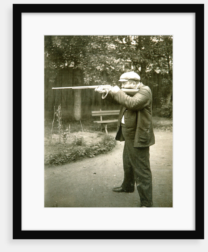 Russian author Alexander Kuprin shooting, Gatchina, Russia, early 20th century. by Karl Karlovich Bulla