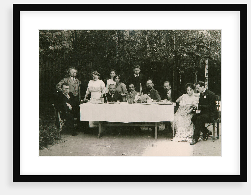Visitors with Russian author Alexander Kuprin and his family, Gatchina, Russia, early 20th century by Unknown
