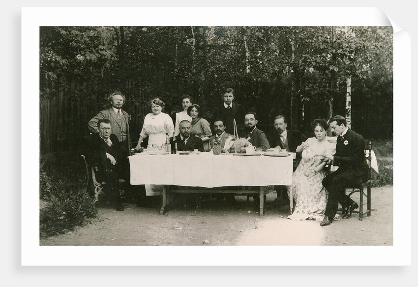 Visitors with Russian author Alexander Kuprin and his family, Gatchina, Russia, early 20th century by Unknown