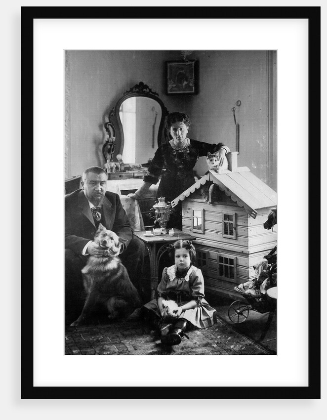 Russian author Alexander Kuprin at home with his family, Gatchina, Russia, early 20th century by Unknown