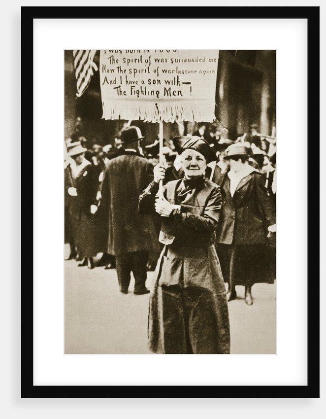 Woman holding a placard in support of the war effort, USA, World War I, c1914-c1918 by Unknown
