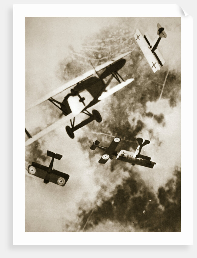 Dogfight between British and German aircraft, World War I, c1916-c1918 by Unknown