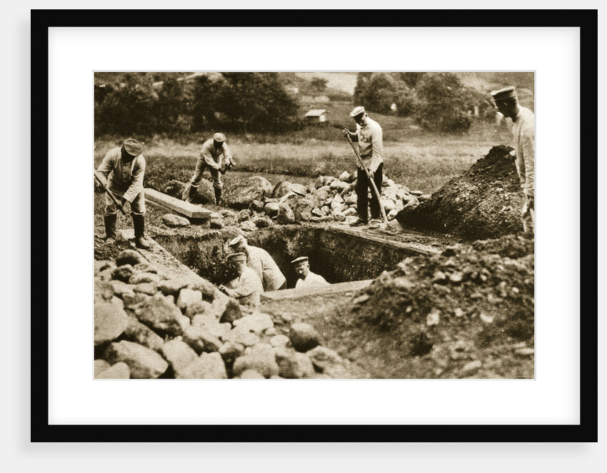 Digging mass graves behind the German lines, World War I, c1914-c1918 by Unknown