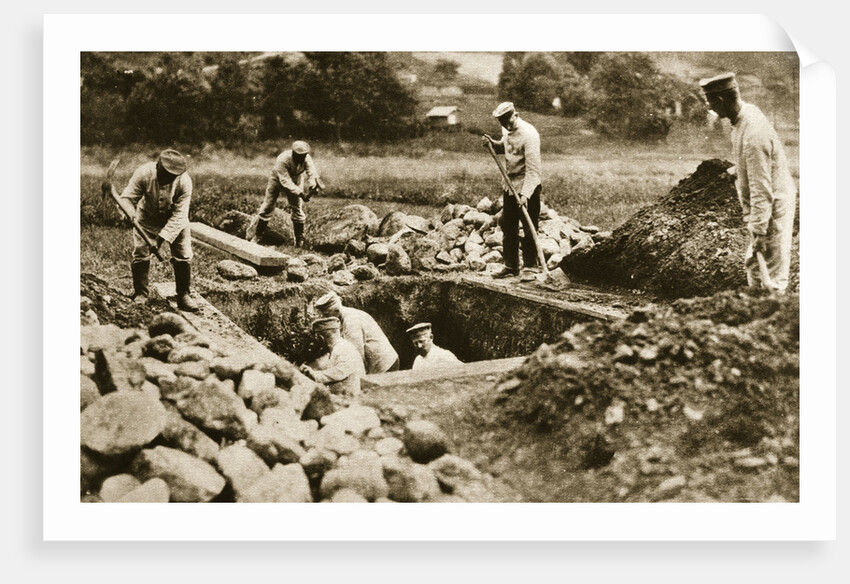 Digging mass graves behind the German lines, World War I, c1914-c1918 by Unknown
