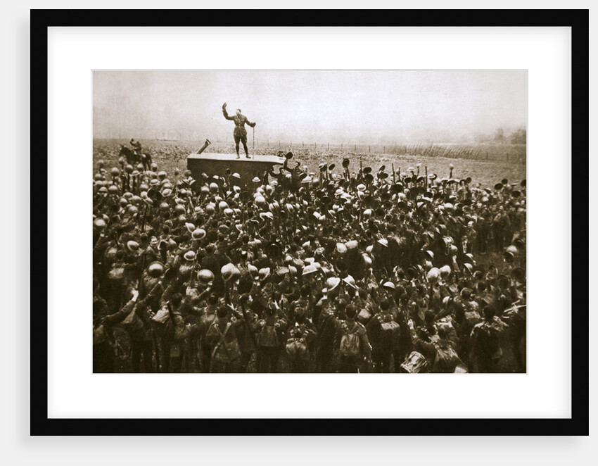 Colonel and men of the 9th East Surrey Regiment cheering the King, France, 12 November, 1918 by Unknown