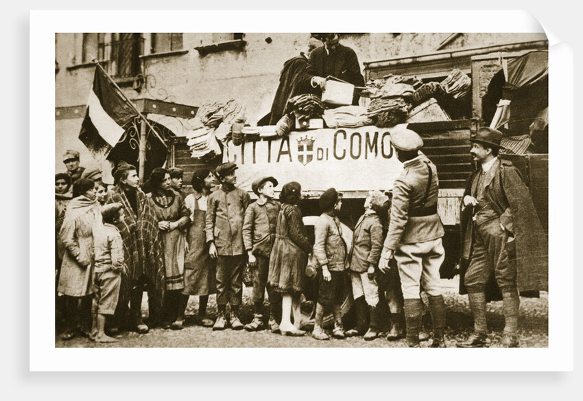 Red Cross supplies for war victims in Como, Italy, World War I, c1914-c1918 by Unknown