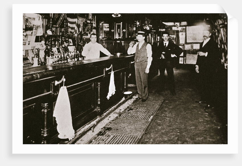 Steve Brodie in his bar, the New York City Tavern, New York City, USA, c1890s by Unknown