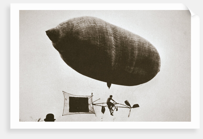 Sky cycle below a balloon, early 1900s by Unknown