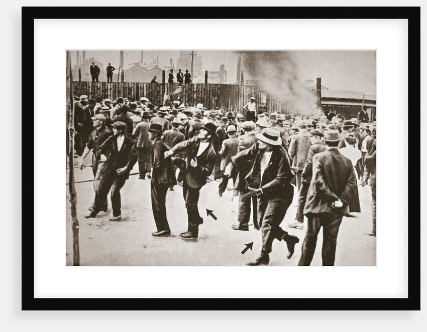 Riot during a strike by Standard Oil workers, Bayonne, New Jersey, USA, 1915 by Unknown