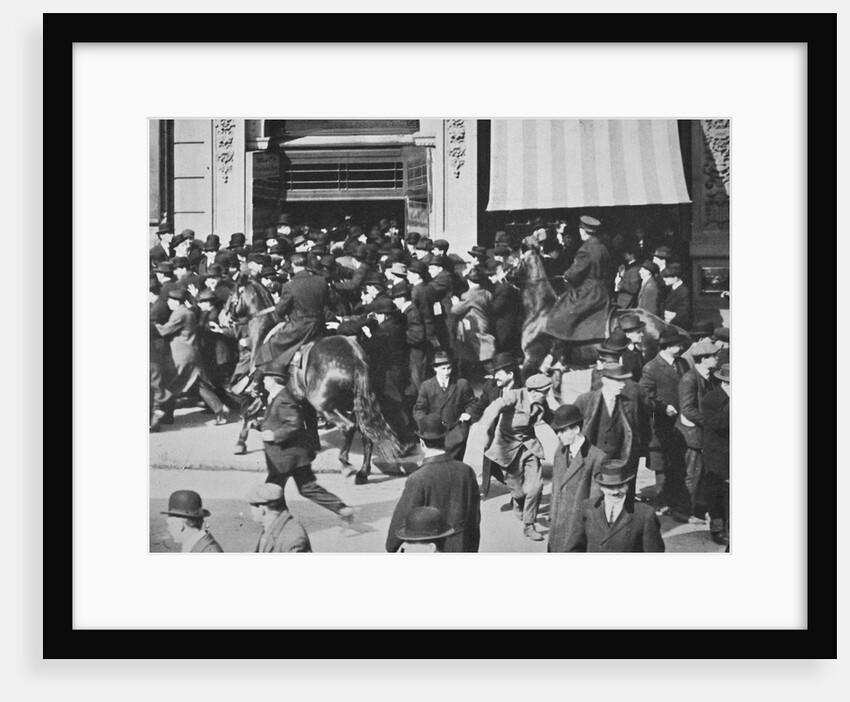 Mounted police disperse a crowd, Union Square, New York City, USA, late 19th or early 20th century by Unknown