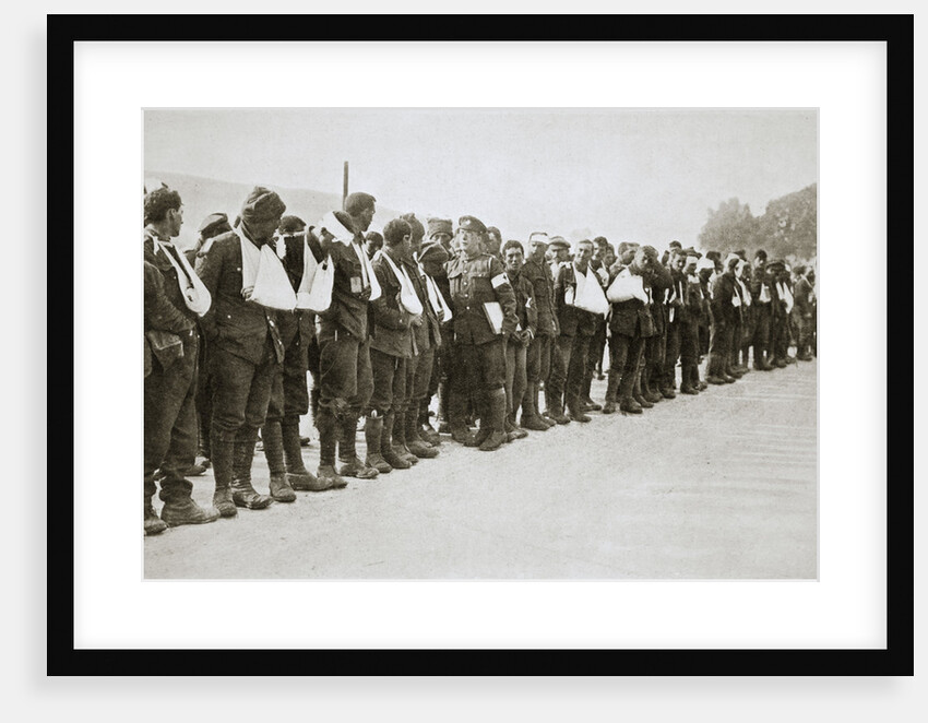 A parade of the walking wounded, Somme campaign, France, World War I, 1916 by Unknown