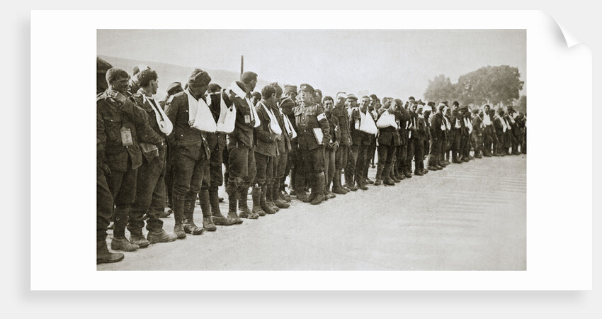 A parade of the walking wounded, Somme campaign, France, World War I, 1916 by Unknown