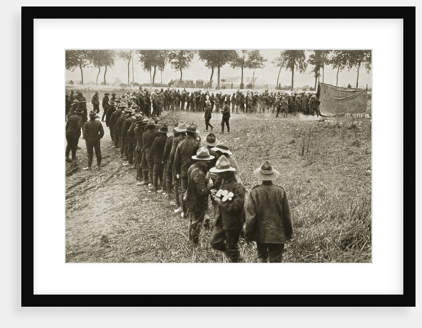 New Zealand troops queuing for a field canteen, Somme campaign, France, World War I, 1916 by Unknown