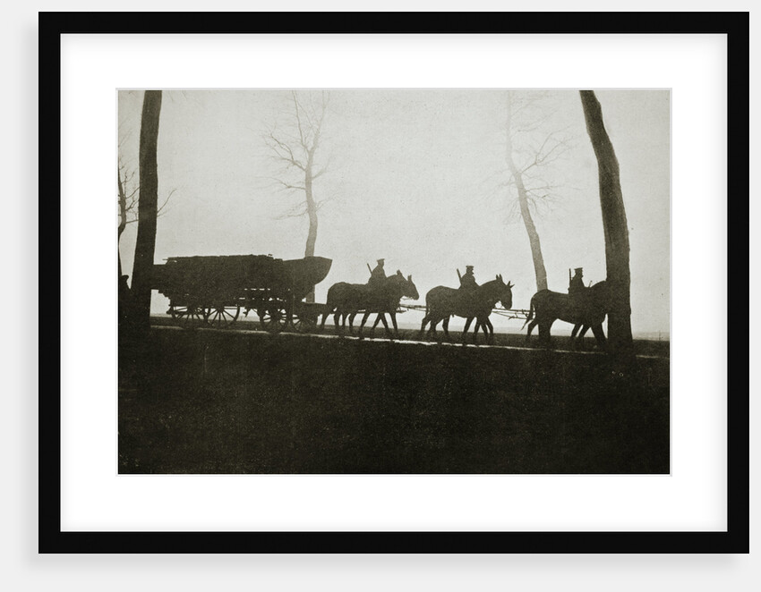 French troops on the road to the trenches, France, World War I, 1916 by Unknown