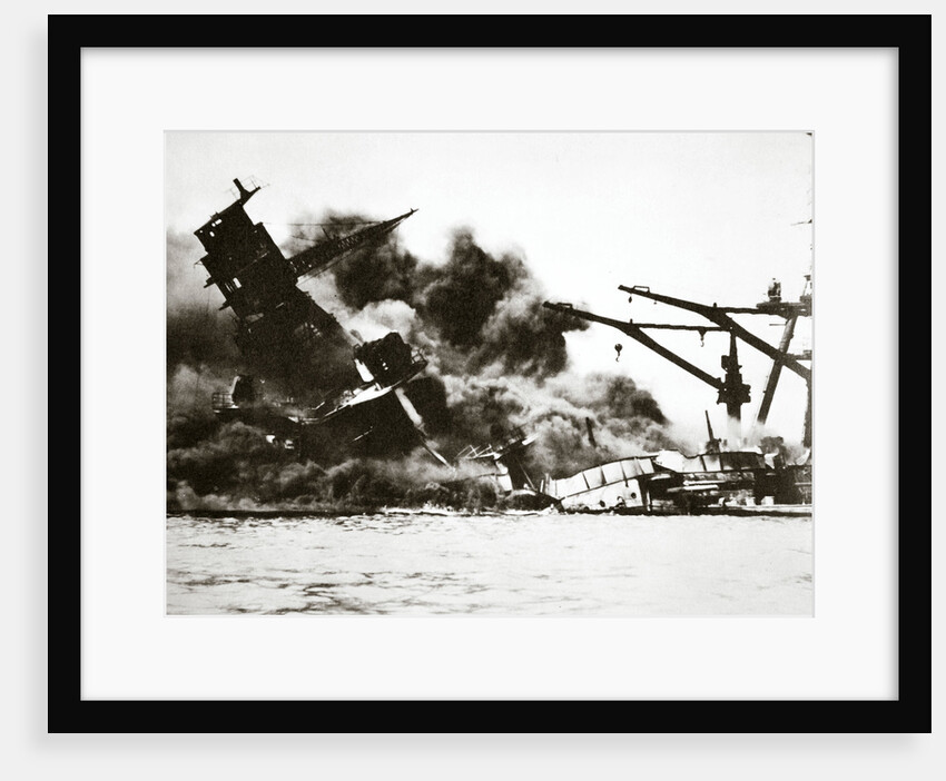 Battleship USS Arizona (BB-39) sinking during the attack on Pearl Harbour, 1941 by Unknown