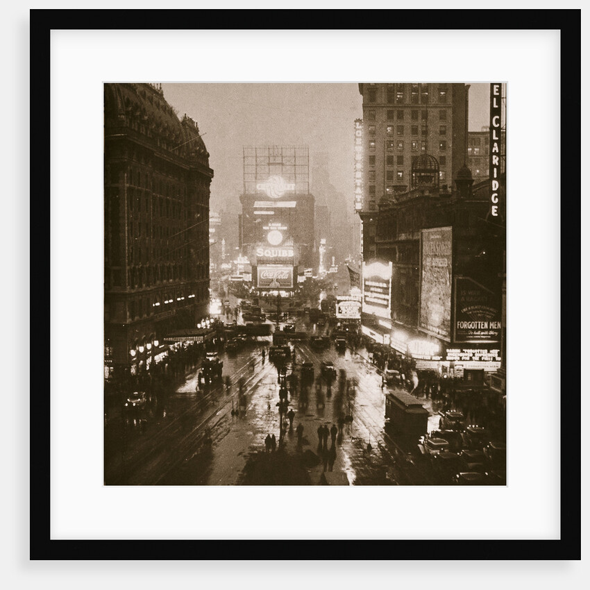 Winter evening on Times Square and Broadway, New York, USA, early 1930s by Unknown