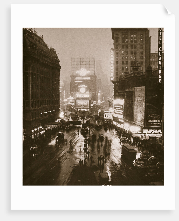 Winter evening on Times Square and Broadway, New York, USA, early 1930s by Unknown