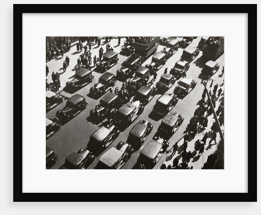 Traffic jam on Fifth Avenue at 49th Street, New York, USA, early 1929 by Unknown