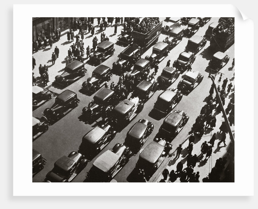 Traffic jam on Fifth Avenue at 49th Street, New York, USA, early 1929 by Unknown
