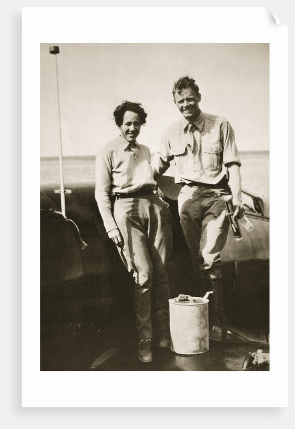 American aviator Charles Lindbergh and his wife Anne after their flight to Japan, 1931 by Unknown