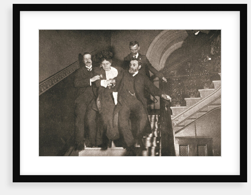 Ejection of a woman questioner from City Temple, London, 12 November 1908 by Unknown
