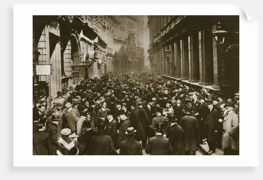 In Throgmorton Street beside the north wall of the London Stock Exchange, 20th century by Unknown