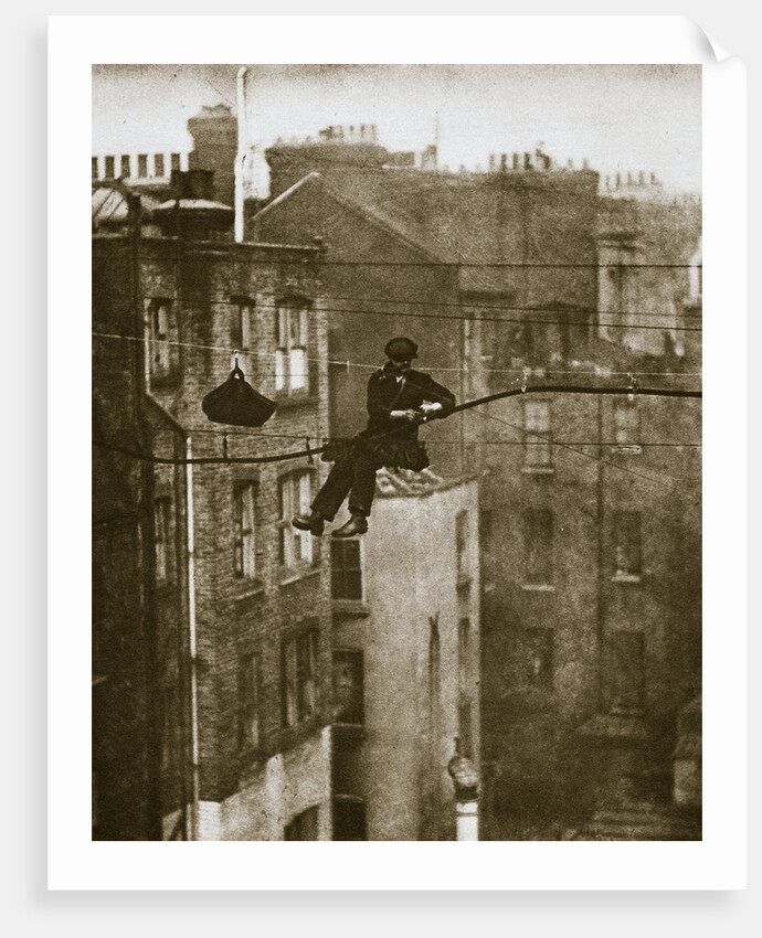 Inspecting a telephone cable between Conduit and Maddox Streets, 20th century by Unknown