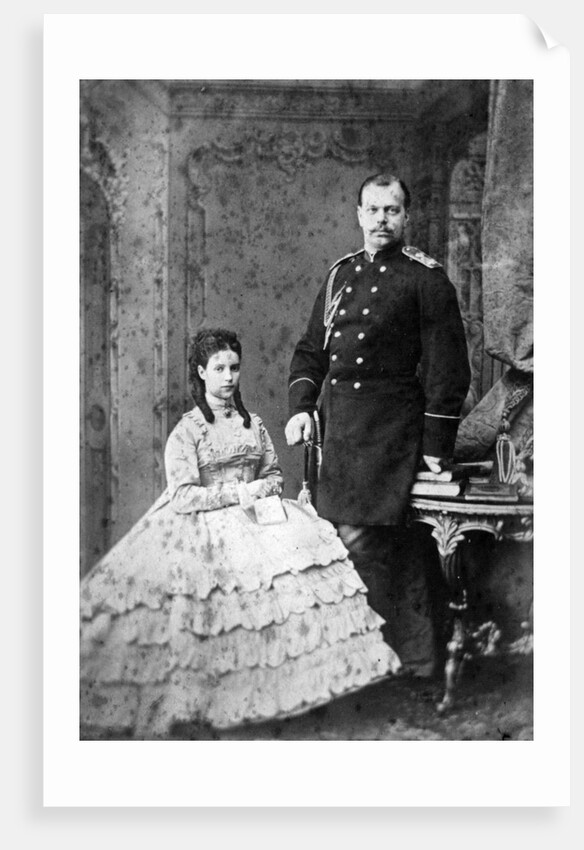 Princess Dagmar of Denmark and Grand Duke Alexander Alexandrovich of Russia, 1866. by Anonymous