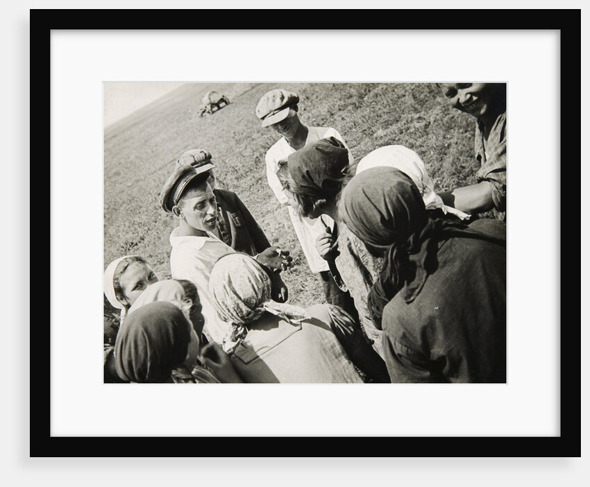 A Kolkhoz brigade taking a break, USSR, 1931 by Anonymous