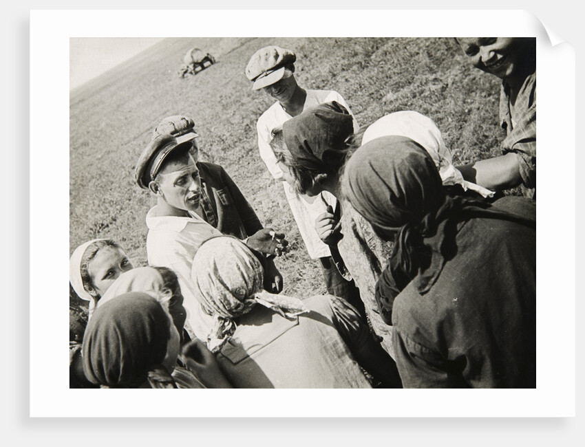 A Kolkhoz brigade taking a break, USSR, 1931 by Anonymous