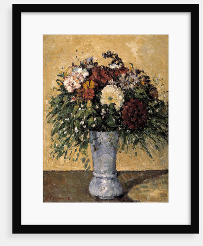 Flowers in a Blue Vase by Paul Cezanne