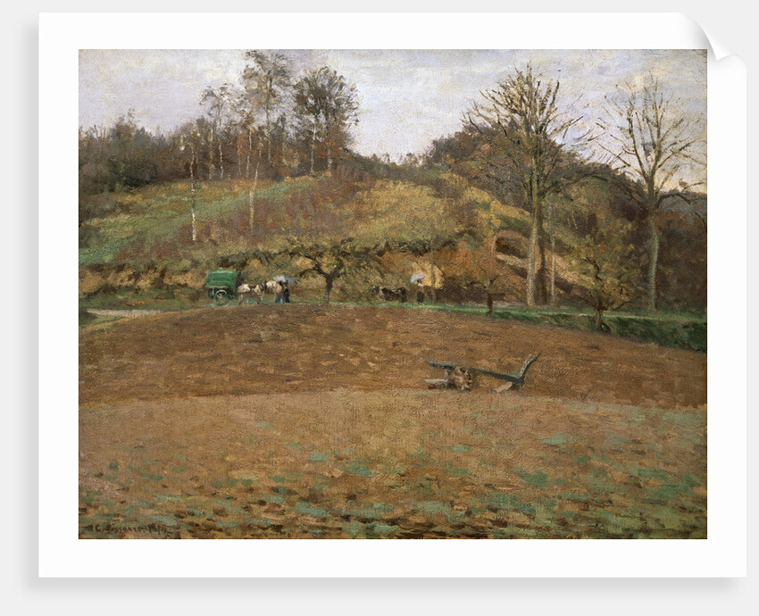 Ploughland, 1874. by Camille Pissarro
