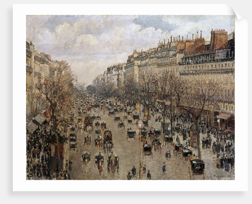 Boulevard Montmartre in Paris by Camille Pissarro