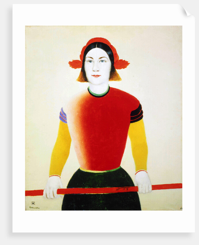 A Girl with a Red Pole, 1932-1933. by Kazimir Malevich