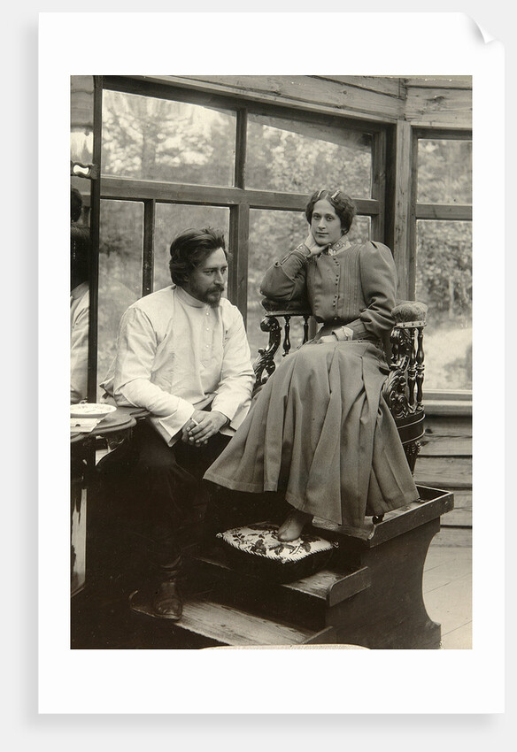 Russian author Leonid Andreyev with his wife, early 20th century. by Karl Karlovich Bulla