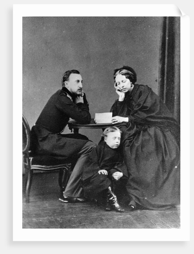 Grand Duke Nicholas Nikolaevich (the elder) of Russia with his wife and son, c1861-c1863 by Unknown