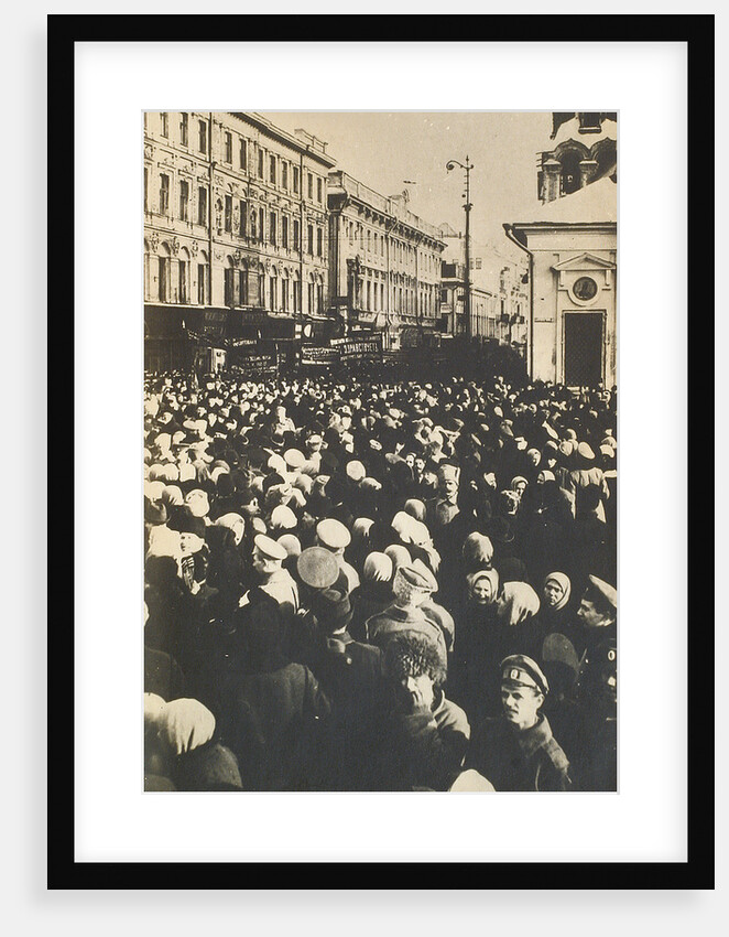 Revolutionary crowds at the Tverskaya, Moscow, Russia, c1905-c1917(?) by Unknown