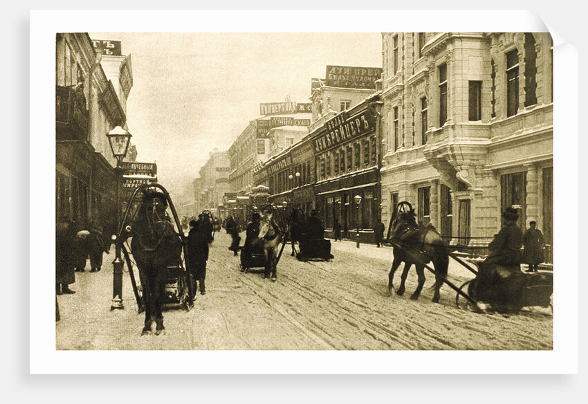Petrovka Street in winter, Moscow, Russia, 1912 by Unknown