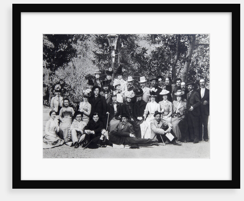 Author Maxim Gorky and Anton Chekhov between the actors of the Moscow Art Theatre, 1900 by Unknown
