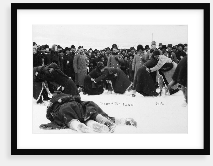 Bashkirs kuresh wrestling, Russia, 1913 by Unknown