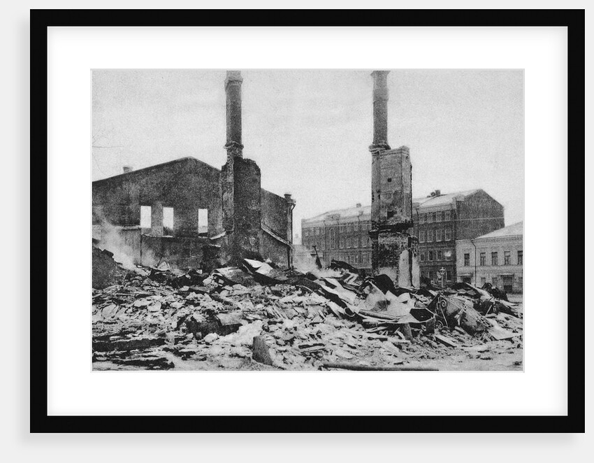 Destruction on a Moscow street after the Revolution, Russia, December 1905 by Unknown