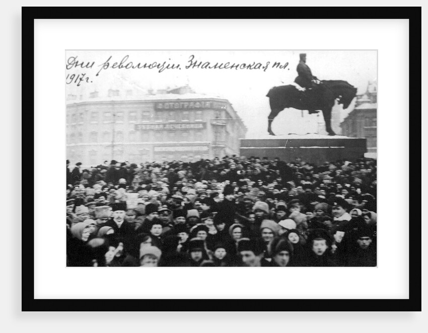 Crowds on Znamenskaya Square, Petrograd, Russia, February Revolution, 1917 by Anonymous